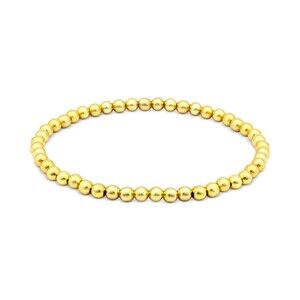 Giani Bernini 4mm Polished Beaded Stretch Bracelet 18K Gold Over Sterling Silver
